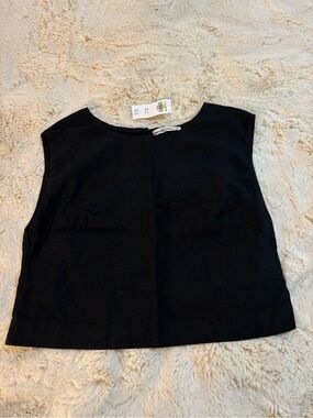 Abercrombie & Fitch Black Linen Sleeveless Top